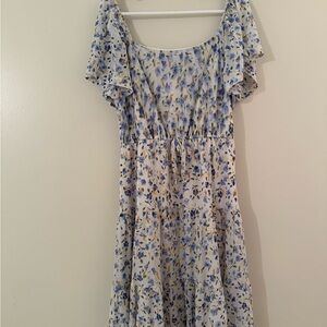 Trixxi Kids Dress with Blue and White Floral Design